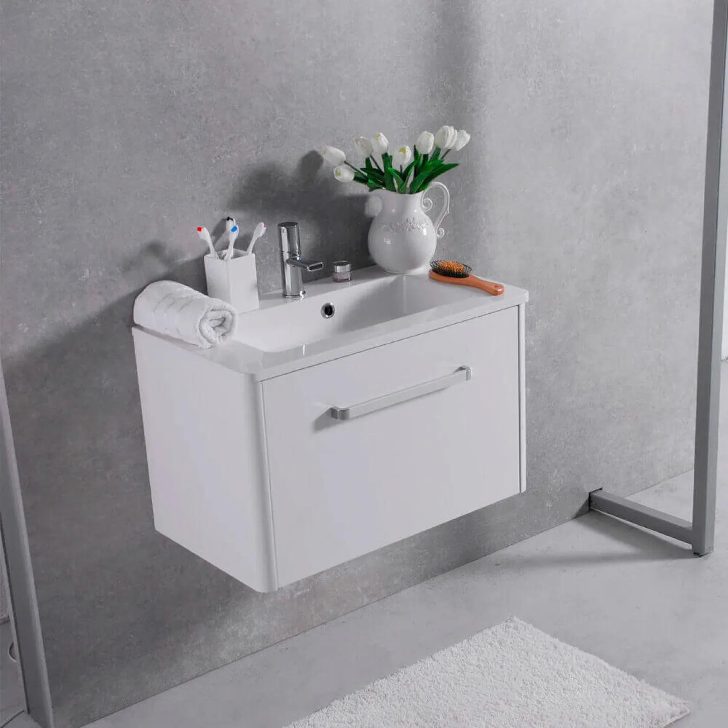Шафа нижня Fancy Marble Fiji 700 з умивальником Annabell 700 - Фото 2
